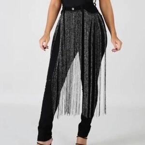 GJG Black Fringe Pants